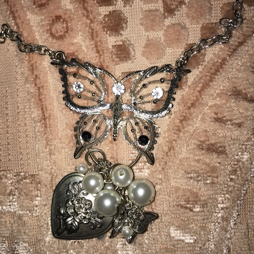 Long butterfly necklace